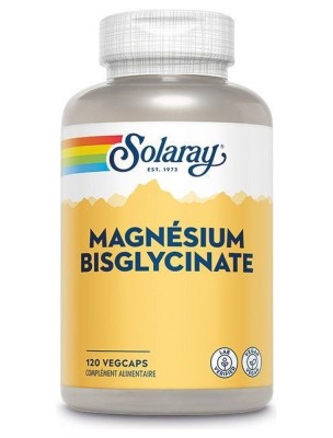 Image de Magnésium Bisglycinate - Stress et Sommeil 120 capsules - Solaray depuis Solaray : vitamines, plantes titrées, champignons fermentés