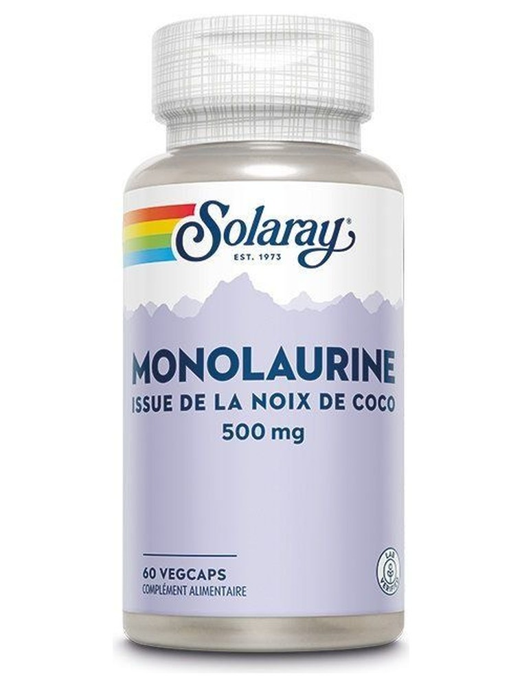 Image principale de la modale pour Monolaurine 500 mg - Défenses naturelles 60 capsules végétales - Solaray