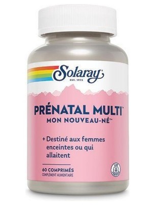 Image de Prénatal Multi - Grossesse et Allaitement 60 comprimés - Solaray depuis Solaray : vitamines, plantes titrées, champignons fermentés (2)