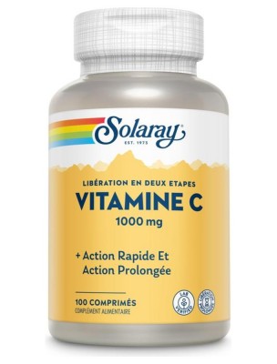 Image de Vitamine C 1000 mg - Tonus 100 comprimés - Solaray depuis Solaray : vitamines, plantes titrées, champignons fermentés (2)
