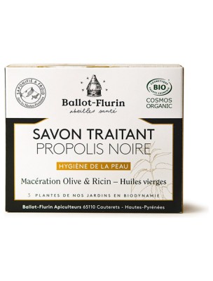 Image 85373 supplémentaire pour Savon Propolis Noire Bio - Hygiène renforcée 100 g - Ballot-Flurin