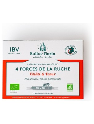 Image de Préparation Dynamisée 4 Forces de la Ruche Bio - Vitalité 10 ampoules de 10 ml - Ballot-Flurin depuis Commandez les produits Ballot-Flurin à l'herboristerie Louis