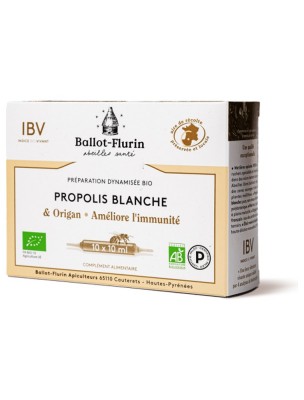 Image de Préparation dynamisée Propolis Blanche et Origan Bio - Immunité 10 ampoules de 10 ml - Ballot-Flurin depuis Commandez les produits Ballot-Flurin à l'herboristerie Louis