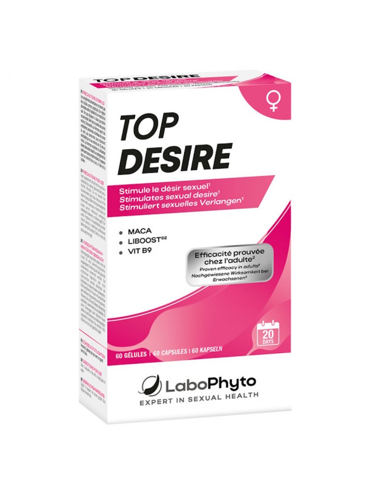 Image principale de la modale pour Top Desire - Désir Sexuel chez la Femme 60 gélules - LaboPhyto