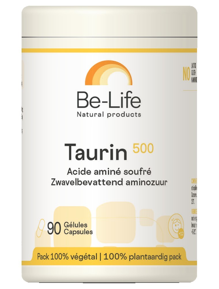 Image principale de la modale pour Taurin 500 - Acide aminé 90 gélules - Be-Life