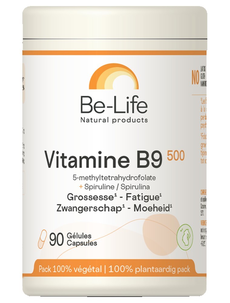 Image principale de la modale pour Vitamine B9 500 - Grossesse Fatigue 90 gélules - Be-Life