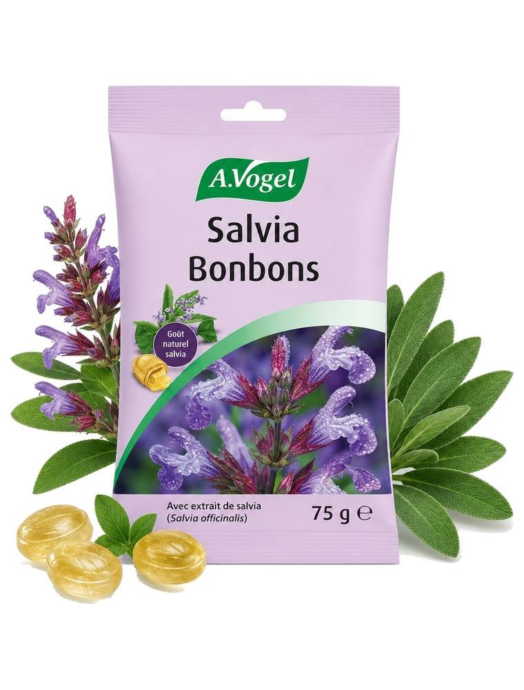 Image principale de la modale pour Bonbons Salvia - Extrait de Sauge 75 g - A.Vogel