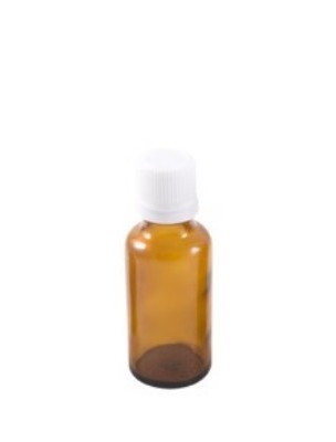 Image de Flacon en verre brun de 30 ml avec compte-gouttes depuis Flacons et pipettes : unir les huiles essentielles, créer des cosmétiques.