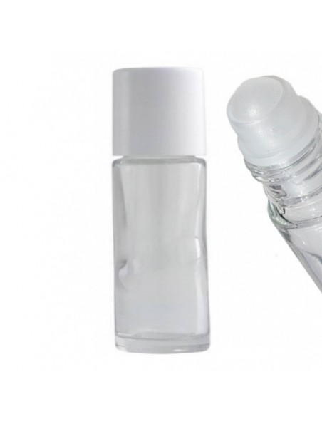 Achetez Applicateur à bille roller en verre blanc de 30 ml à l'herboristerie Louis Image principale de Applicateur à bille roller en verre blanc de 30 ml