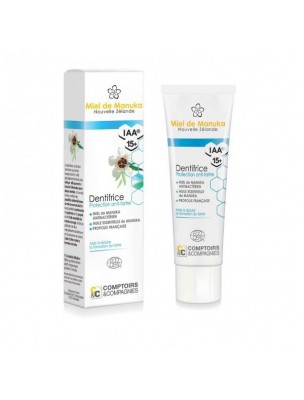 Image de Dentifrice au miel de Manuka Bio - Protection anti-tartre 75 ml - Comptoirs et Compagnies via Lait Crème Corps Coing - Dr Hauschka