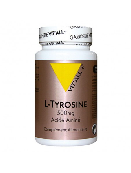 Achetez L-Tyrosine 500 mg - Acide aminé 60 gélules végétales - Vit'all+ à l'herboristerie Louis Image principale de L-Tyrosine 500 mg - Acide aminé 60 gélules végétales - Vit'all+