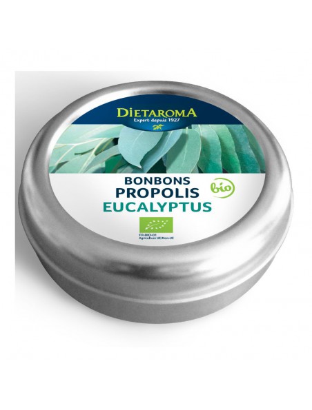 Achetez Propolis et Eucalyptus Bio Bonbons - Pour la gorge 50 g - Dietaroma à l'herboristerie Louis Image principale de Propolis et Eucalyptus Bio Bonbons - Pour la gorge 50 g - Dietaroma