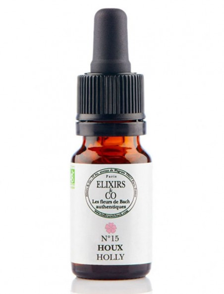 Achetez Houx (Holly) N°15 Bio - Compréhension et Pardon Fleurs de Bach 10 ml - Elixirs and Co à l'herboristerie Louis Image principale de Houx (Holly) N°15 Bio - Compréhension et Pardon Fleurs de Bach 10 ml - Elixirs and Co