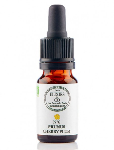 Achetez Prunus (Cherry Plum) N°06 Bio - Contrôle de soi Fleurs de Bach 10 ml - Elixirs and Co à l'herboristerie Louis Image principale de Prunus (Cherry Plum) N°06 Bio - Contrôle de soi Fleurs de Bach 10 ml - Elixirs and Co