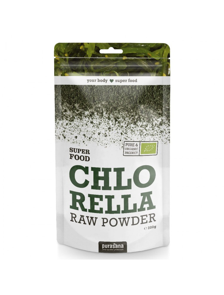 Image principale de la modale pour Chlorella en poudre Bio - SuperFoods 200 grammes - Purasana