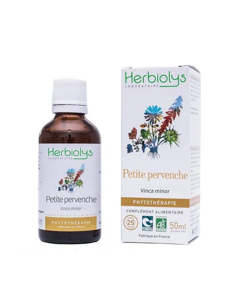 Image principale de la modale pour Petite Pervenche Bio - Acouphènes et Mémoire Teinture-mère Vinca minor 50 ml - Herbiolys