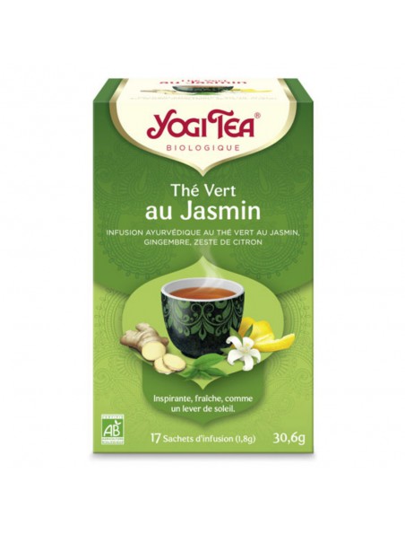 Achetez Thé vert au Jasmin - Réconfortant 17 sachets - Yogi Tea à l'herboristerie Louis Image principale de Thé vert au Jasmin - Réconfortant 17 sachets - Yogi Tea