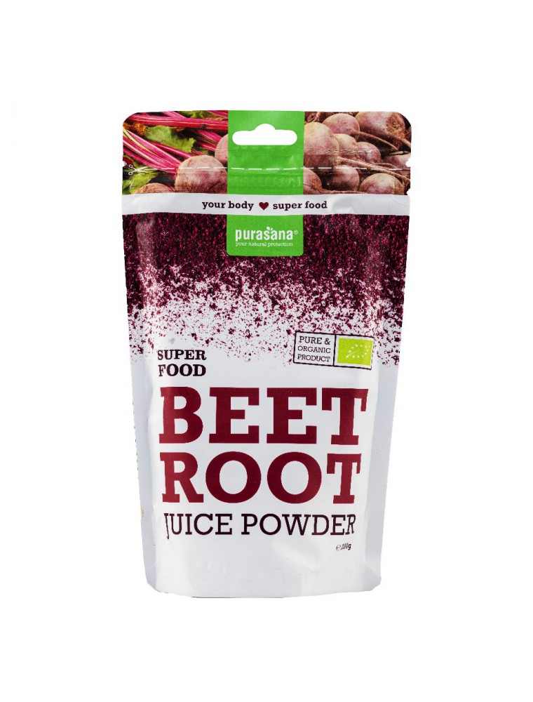 Image principale de la modale pour Poudre de Betteraves Rouges Bio - Vitalité SuperFoods 200g - Purasana