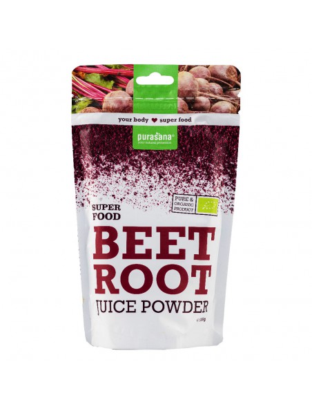 Achetez Poudre de Betteraves Rouges Bio - Vitalité SuperFoods 200g - Purasana à l'herboristerie Louis Image principale de Poudre de Betteraves Rouges Bio - Vitalité SuperFoods 200g - Purasana