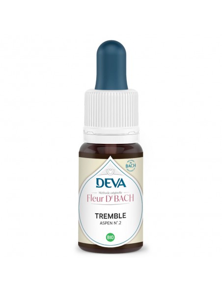 Achetez Tremble Bio - Courage et Volonté Élixir Floral de Bach 15 ml - Deva à l'herboristerie Louis Image principale de Tremble Bio - Courage et Volonté Élixir Floral de Bach 15 ml - Deva