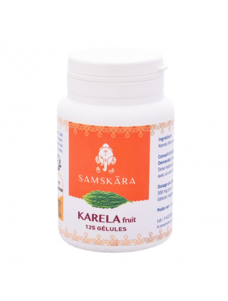 Achetez Karela fruit - Glycémie normale 125 gélules - Samskara à l'herboristerie Louis Image principale de Karela fruit - Glycémie normale 125 gélules - Samskara