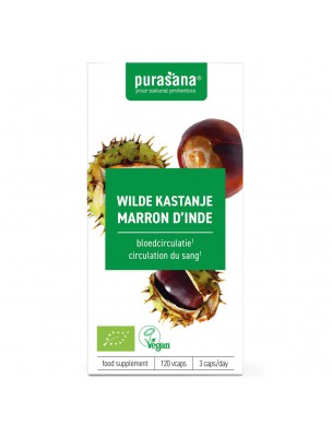 Image de Marronnier d'Inde Bio - Circulation 120 gélules - Purasana depuis Olivier Bio - Feuilles coupées 100g