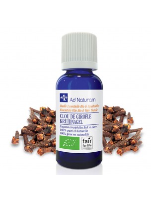 Image de Clou de Girofle (Giroflier) Bio - Huile essentielle d'Eugenia caryophyllata 10 ml - Ad Naturam depuis Ail commun Bio - Circulation Teinture-mère Allium sativum 50 ml - Herbiolys