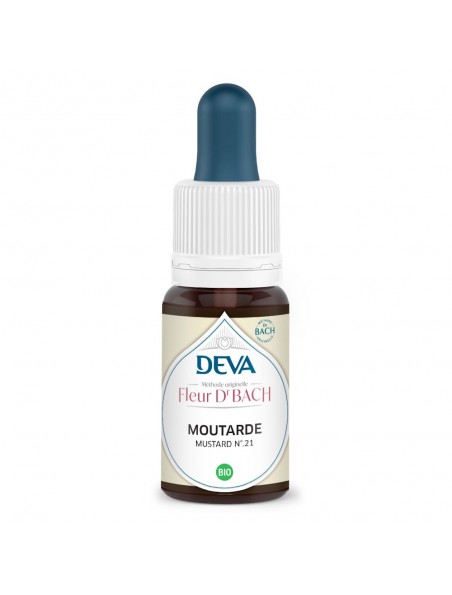 Achetez Moutarde Bio - Sérénité et Joie Élixir Floral de Bach 15 ml - Deva à l'herboristerie Louis Image principale de Moutarde Bio - Sérénité et Joie Élixir Floral de Bach 15 ml - Deva