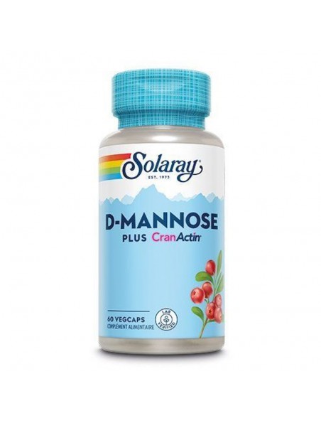 Achetez D-Mannose plus CranActin - Confort féminin 60 capsules végétales - Solaray à l'herboristerie Louis Image principale de D-Mannose plus CranActin - Confort féminin 60 capsules végétales - Solaray