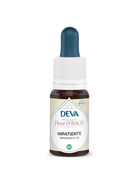 Achetez Impatiente Bio - Douceur et Patience Élixir Floral de Bach 15 ml - Deva à l'herboristerie Louis Image principale de Impatiente Bio - Douceur et Patience Élixir Floral de Bach 15 ml - Deva
