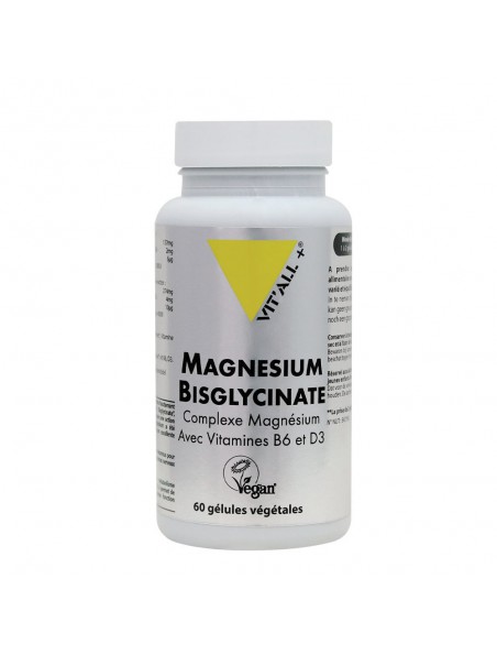 Achetez Magnésium Bisglycinate - Détente 60 gélules - Vit'all+ à l'herboristerie Louis Image principale de Magnésium Bisglycinate - Détente 60 gélules - Vit'all+