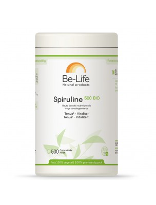Image de Spiruline 500mg - Revitalisant 500 comprimés - Be-life depuis Spiruline 750mg - Récupération musculaire - Solgar
