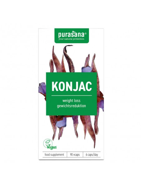 Achetez Konjac - Coupe faim 90 capsules - Purasana à l'herboristerie Louis Image principale de Konjac - Coupe faim 90 capsules - Purasana