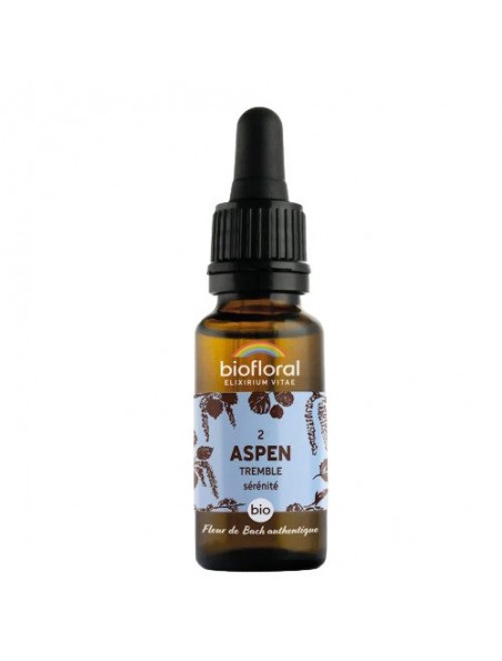 Achetez Aspen Tremble n°2 - Sérénité et Confiance Bio aux Fleurs de Bach 20 ml - Biofloral à l'herboristerie Louis Image principale de Aspen Tremble n°2 - Sérénité et Confiance Bio aux Fleurs de Bach 20 ml - Biofloral
