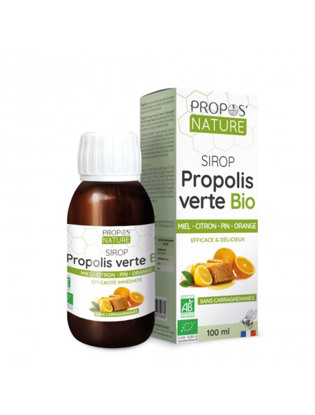 Achetez Sirop Propolis verte Bio - Défenses et Voies respiratoires 100 ml - Propos Nature à l'herboristerie Louis Image principale de Sirop Propolis verte Bio - Défenses et Voies respiratoires 100 ml - Propos Nature