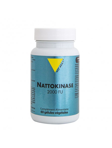 Achetez Nattokinase 2000 FU - Coeur et Tension 60 gélules végétales - Vit'all+ à l'herboristerie Louis Image principale de Nattokinase 2000 FU - Coeur et Tension 60 gélules végétales - Vit'all+