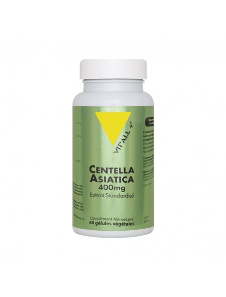 Achetez Centella Asiatica 400mg - Circulation 60 gélules végétales - Vit'all+ à l'herboristerie Louis Image principale de Centella Asiatica 400mg - Circulation 60 gélules végétales - Vit'all+
