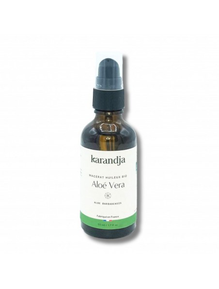Achetez Aloe vera Bio - Macerât Huileux d'Aloe barbadensis 50 ml - Karandja à l'herboristerie Louis Image principale de Aloe vera Bio - Macerât Huileux d'Aloe barbadensis 50 ml - Karandja