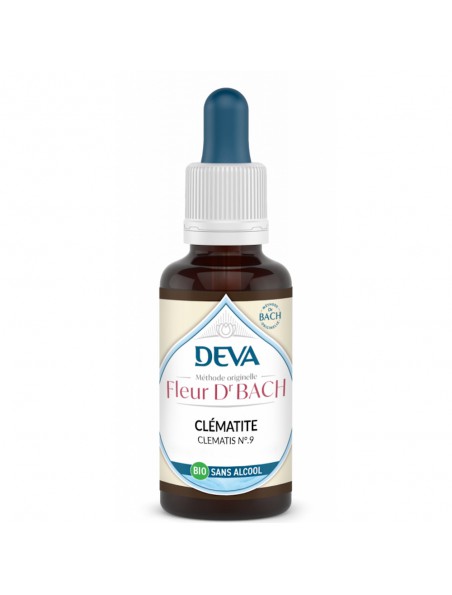 Achetez Clématite Sans Alcool Bio - Présence Élixir Floral de Bach 30 ml - Deva à l'herboristerie Louis Image principale de Clématite Sans Alcool Bio - Présence Élixir Floral de Bach 30 ml - Deva