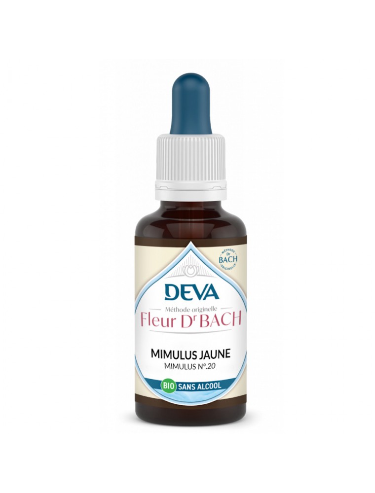 Image principale de la modale pour Mimulus jaune Sans Alcool Bio - Courage et Confiance Élixir Floral de Bach 30 ml - Deva