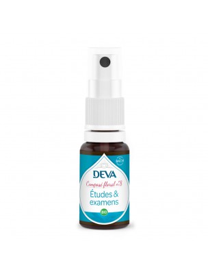 Image 75080 supplémentaire pour Etudes et Examens Bio - Esprit de synthèse et Expression orale Composé floral n°8 Spray de 15 ml - Deva