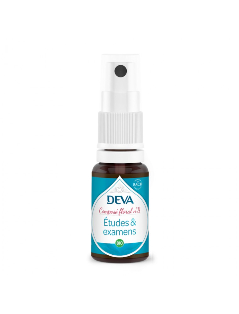 Image principale de la modale pour Etudes et Examens Bio - Esprit de synthèse et Expression orale Composé floral n°8 Spray de 15 ml - Deva