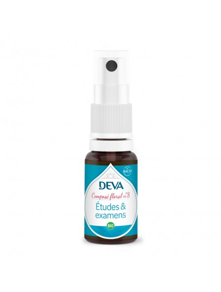 Achetez Etudes et Examens Bio - Esprit de synthèse et Expression orale Composé floral n°8 Spray de 15 ml - Deva à l'herboristerie Louis Image principale de Etudes et Examens Bio - Esprit de synthèse et Expression orale Composé floral n°8 Spray de 15 ml - Deva