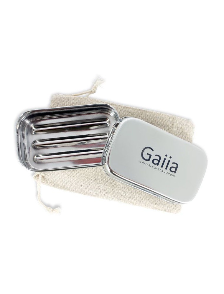 Image principale de la modale pour Boîte à Savons - En inox dans son pochon de lin - Gaiia