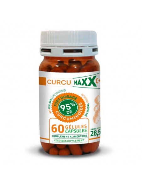 Achetez Curcumaxx C+ Bio 95% - Curcuma 60 gélules - Curcumaxx à l'herboristerie Louis Image principale de Curcumaxx C+ Bio 95% - Curcuma 60 gélules - Curcumaxx
