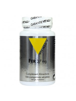 Image de Fer Bisglycinate 27 mg - Immunité 100 comprimés - Vit'all+ depuis Acérola 1000 Bio - Dietaroma