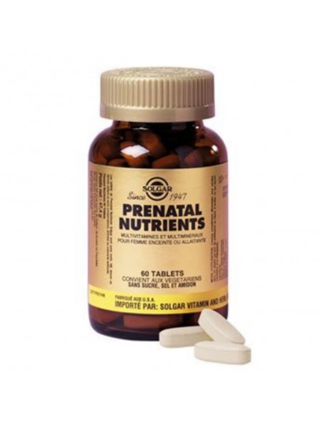 Achetez Prenatal Nutrients - Vitamines Femmes enceintes et allaitantes 60 comprimés - Solgar à l'herboristerie Louis Image principale de Prenatal Nutrients - Vitamines Femmes enceintes et allaitantes 60 comprimés - Solgar