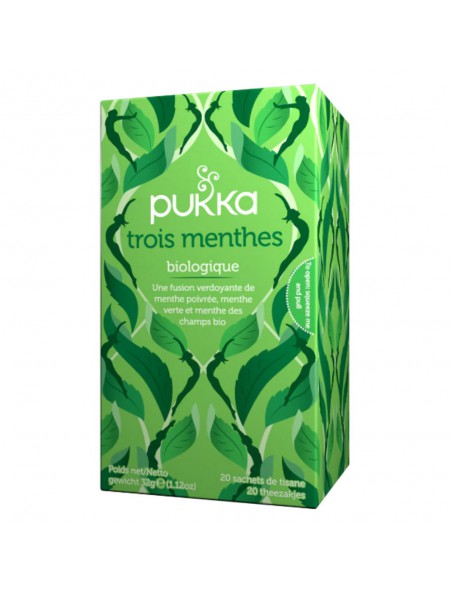 Achetez Trois Menthes Bio - Infusion 20 sachets - Pukka Herbs à l'herboristerie Louis Image principale de Trois Menthes Bio - Infusion 20 sachets - Pukka Herbs