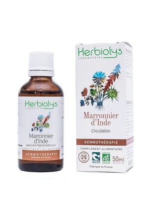 Image de Marronnier d'inde Macérât de bourgeon Bio - Circulation et Hémorroïdes 50 ml - Herbiolys depuis Vigne rouge Bio - Circulation Teinture-mère 50 ml - Herbiolys