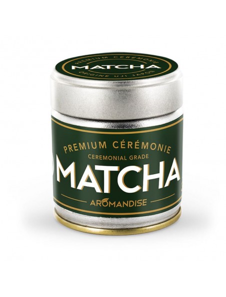 Achetez Matcha de Cérémonie Premium Bio - Poudre de Thé vert Japonais 30 g - Aromandise à l'herboristerie Louis Image principale de Matcha de Cérémonie Premium Bio - Poudre de Thé vert Japonais 30 g - Aromandise